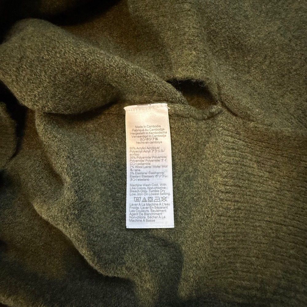 J.Crew NWT Extra-Soft Crewneck Sweater Olive Green Moss Wool Blend BU223 XL $89 - Picture 7 of 9